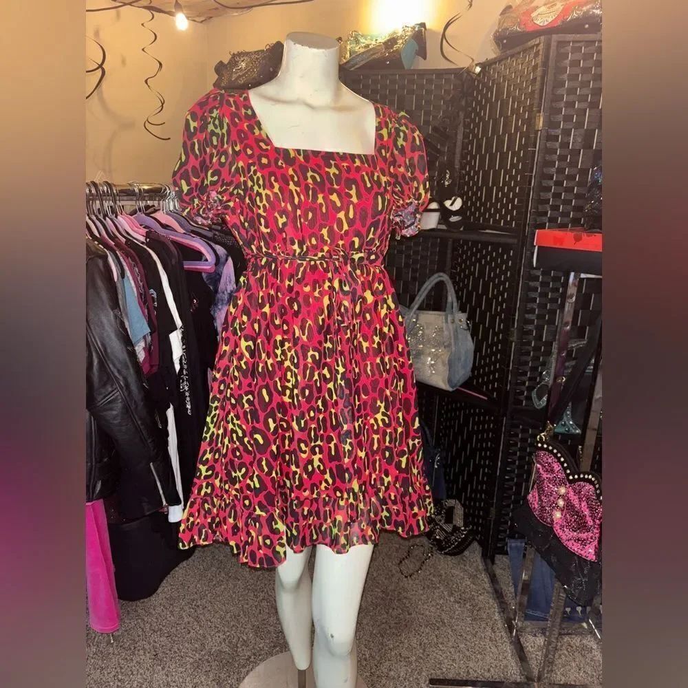 Sourpuss Leopard Cream Puff Dress